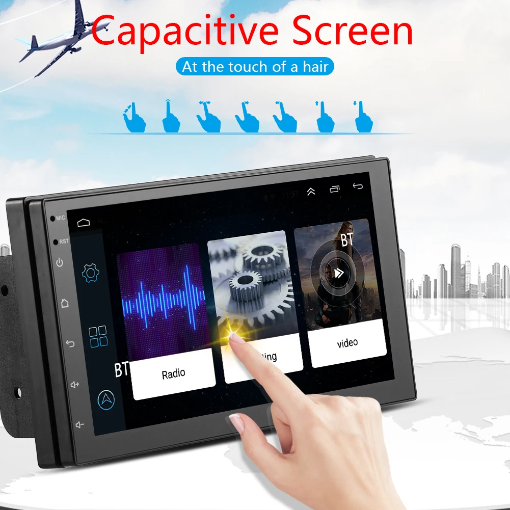 2 Din Android 10.1 Car Radio Multimedia Video Player Double Stereo GPS Navigation Wifi Player Head Unit 7 inch Screen