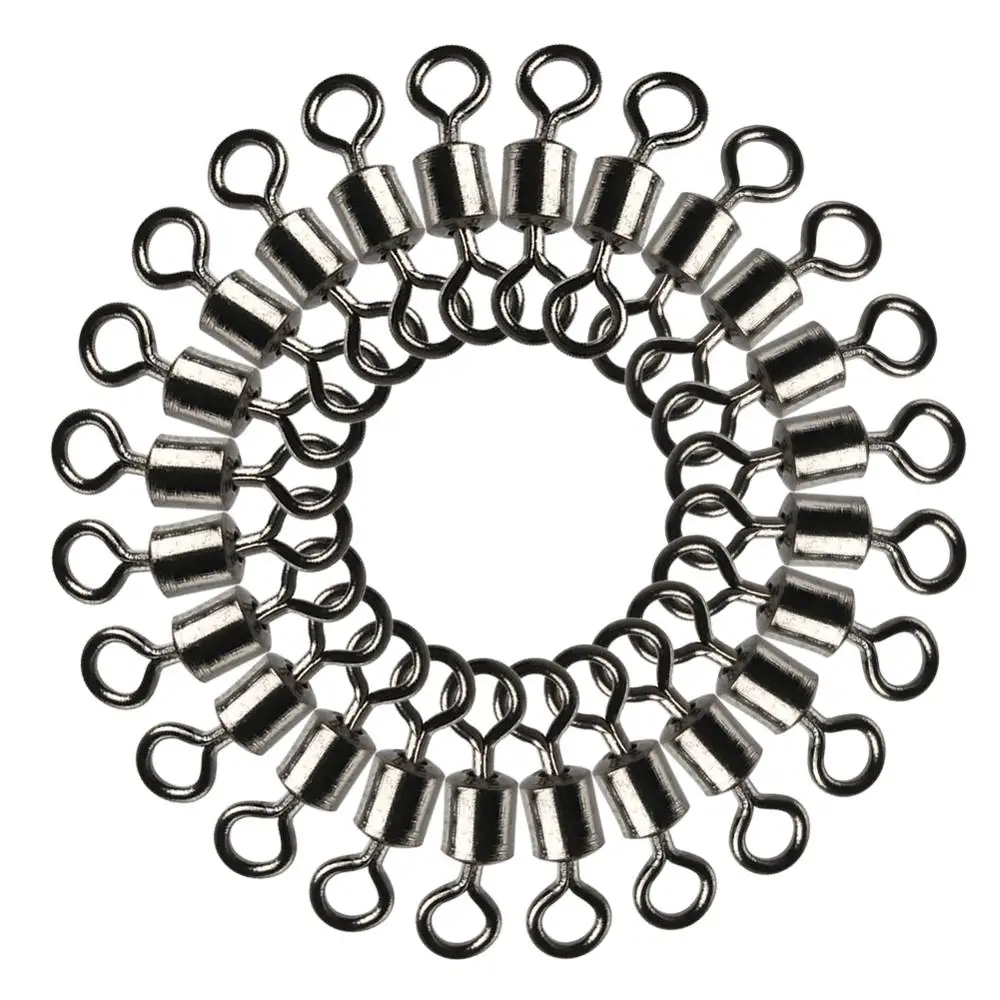 

100PCS Fishing Barrel Bearing Rolling Swivel Solid Ring LB Lures Connector Hot