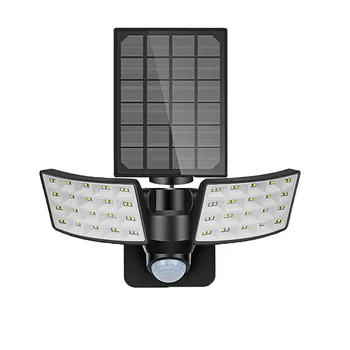 

Newst 80LED Solar Powered PIR Motion Sensor Light Outdoor Waterproof IP65 Double Heads Wall Lamp For Yard Garden Street 3 Modes