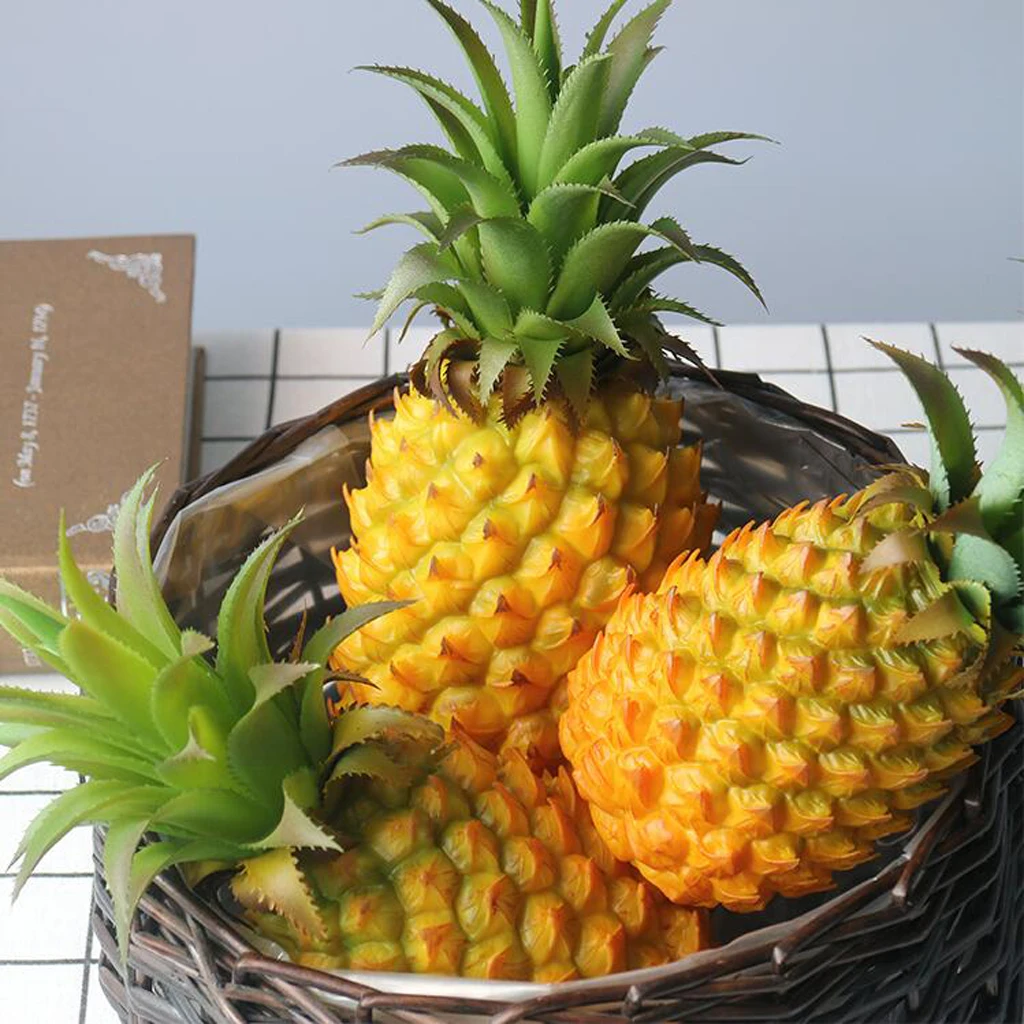 Plastic Fruits Artificial Pineapple  Lifelike Artificial  Pineapple Decor Fruit Home Store Party Display Supplies