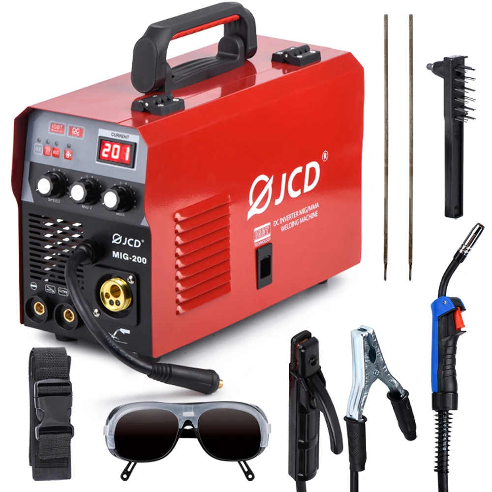 

JCD 220V Mig Welder Smart MMA IGBT Stick DC Inverter 200/160A Arc Welder with LCD Digital Display for Beginner Welding Machine