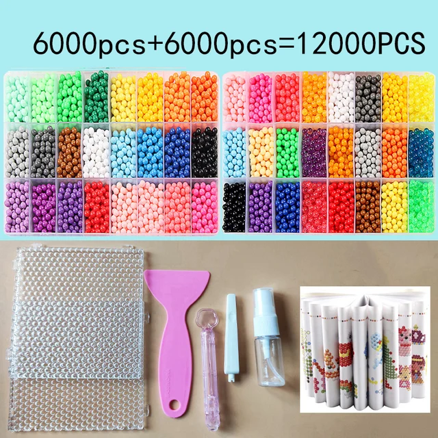 36 colors 5mm Set 12000pcs Refill Beads Puzzle Crystal DIY Water Spray Beads Set Ball Games 3D Handmade Magic Toys For Children 1