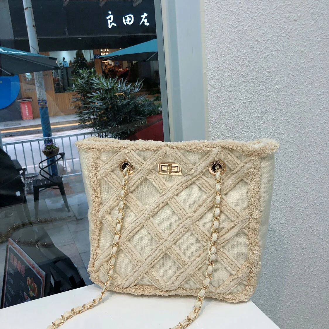 

Classic Diamond Pattern Women Plaid Messenger Bag Big Square Female Shoulder Bags Rhombus Lattice Large Size Luxury Lady Handbag