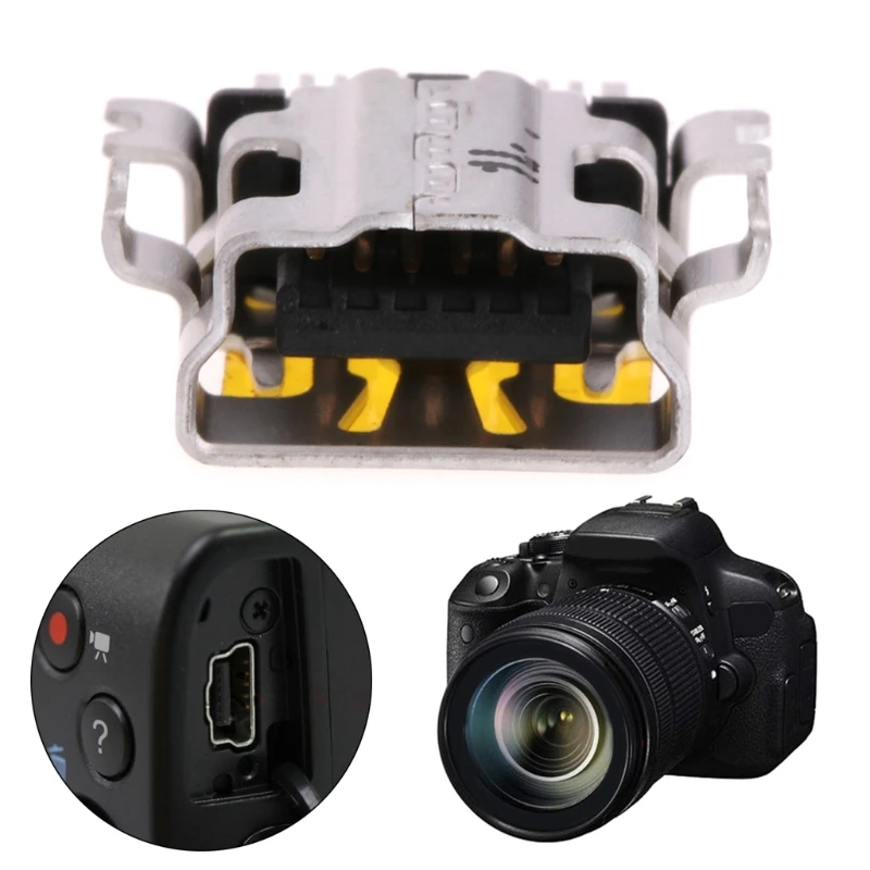 Mini 11Pin USB Socket Charging Interface Port Connector For Canon SLR Camera New LX9A