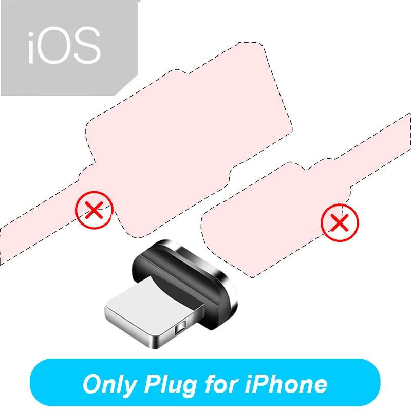 Практичный Портативный Магнит Micro USB кабель для Iphone X Xs Max 8 7 Plus и C кабель синхронный кабель для передачи данных кабель для быстрой зарядки - Цвет: forIOS Plug No Cable