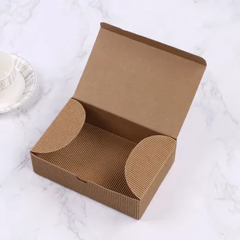

Corrugated Kraft Paper Packing Boxes Moon Cake Biscuit Case Handmade Food Package Container