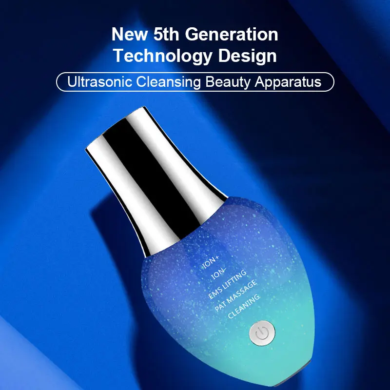 

AmazeFan Ultrasonic Skin Scrubber Ion Deep Face Cleaning 45 Degrees Heat Facial Lifting Peeling Shovel Acne Blackhead Remover