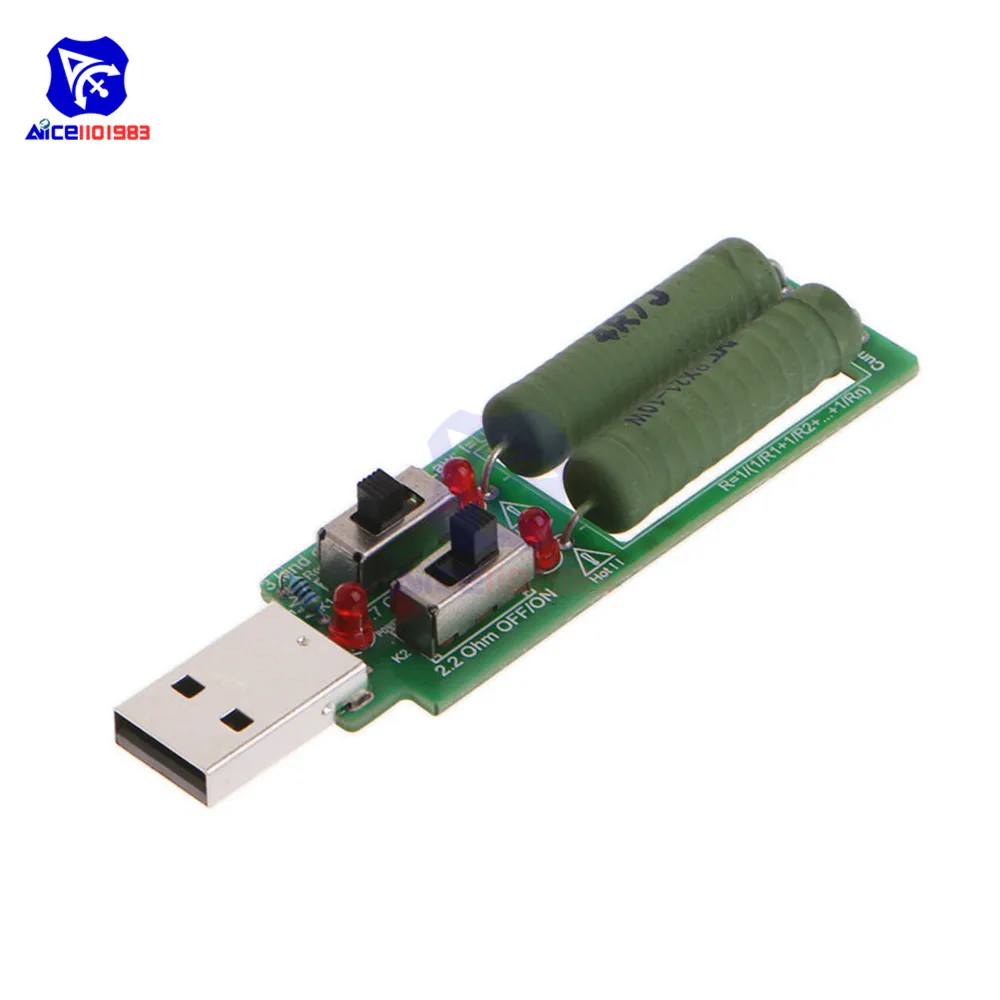 Diymore 5 в 10 Вт 2 переключателя USB старение разрядный погрузчик 3 вида тока 1A/2A/3A