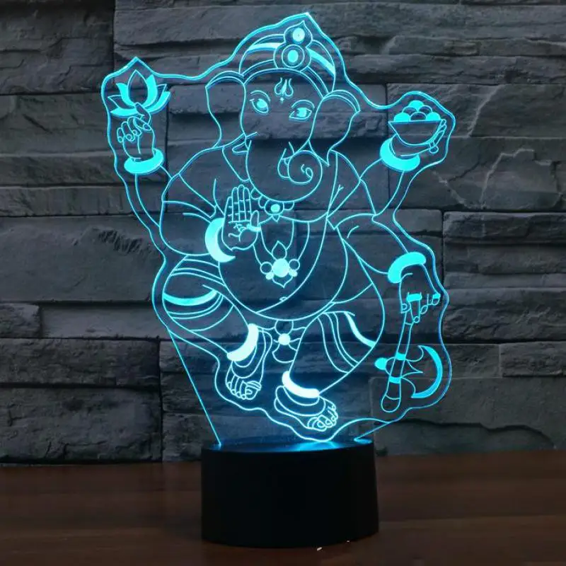 

Elephant Head God 3d Lamp 7 Color Led Night Lamps For Kids Touch Led Usb Table Lampara Lampe Baby Sleeping Nightlight Drop Ship