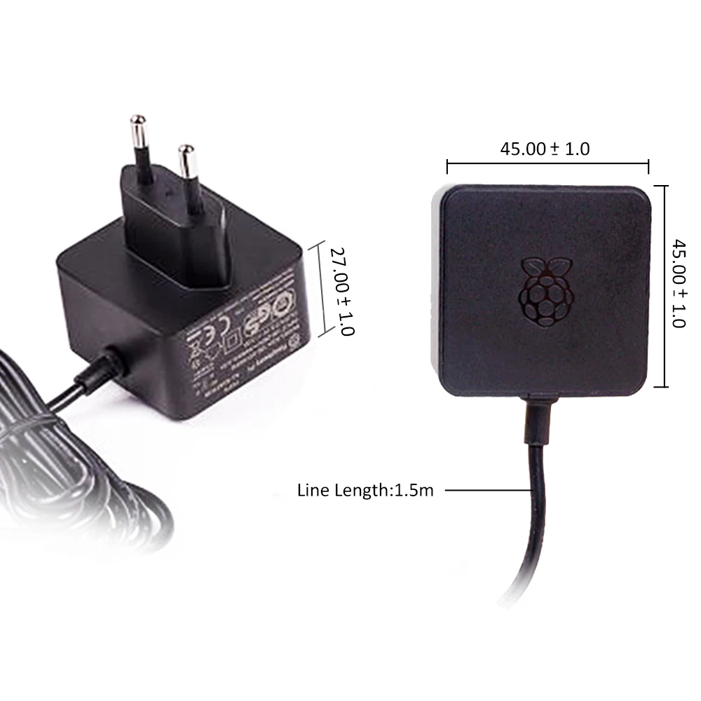 Официальный raspberry pi 4 блок питания USB C адаптер 5 1 В 3A ЕС/США рекомендуемый источник