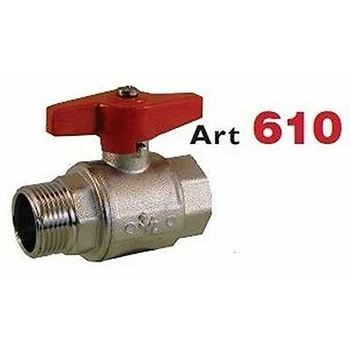 

610 Valvola a sfera a passaggio totale tipo normale M x F 3/8" RASTELLI