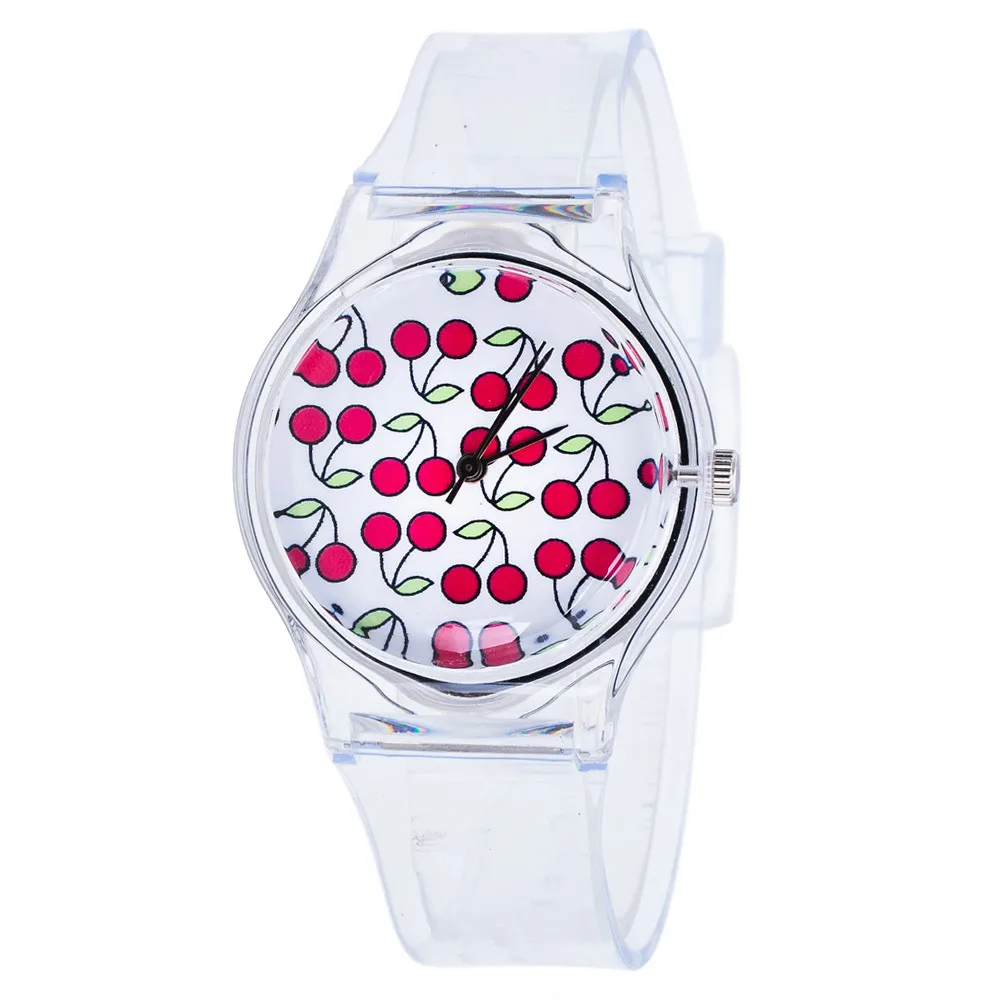 Children's watch cute pattern dial student Korean version of the transparent girl popular Christmas exquisite gift watch часы 03
