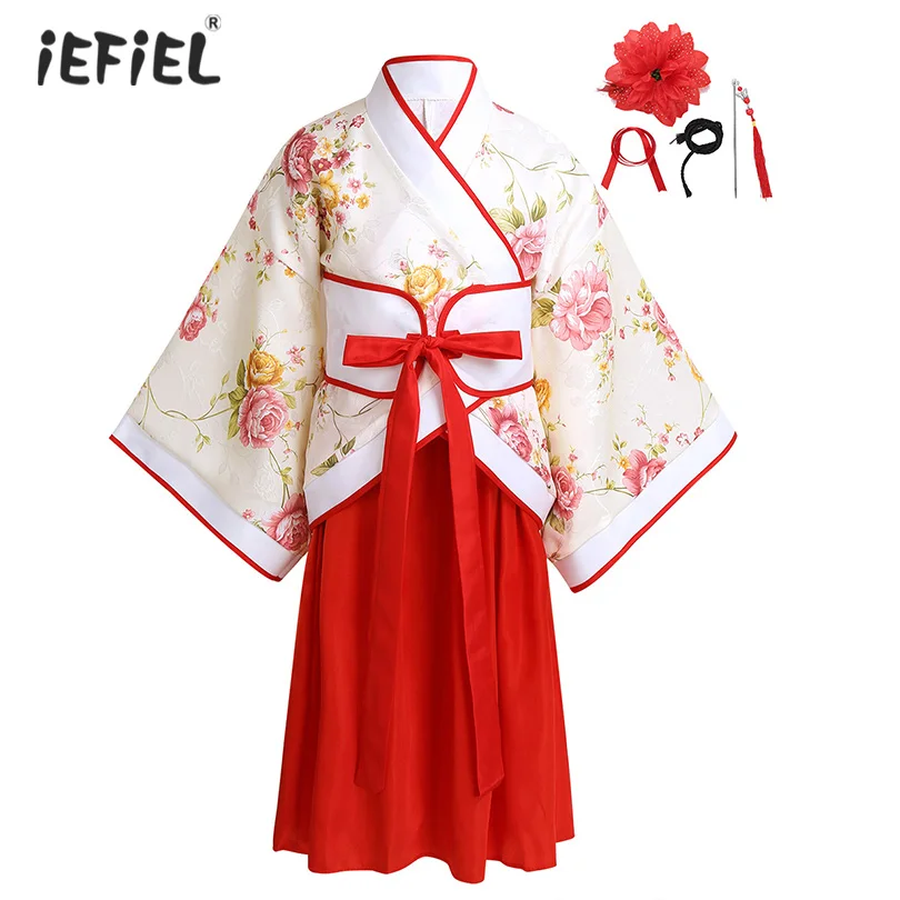 Детские костюмы для девочек в древнем китайском традиционном стиле Hanfu Tang
