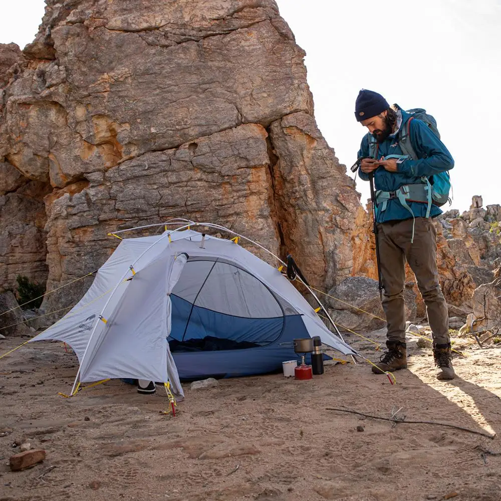 Naturehike Cloudup-крыло 2 человек Cuben палатка Водонепроницаемый альпинизмом палатки 15D нейлон Сверхлегкий Палатка для походов в горы X Крест Бар