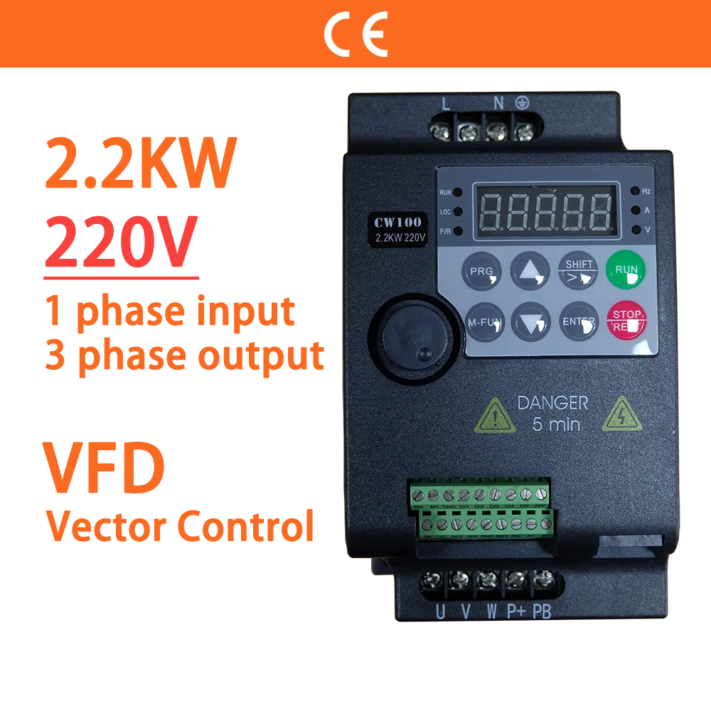 可変周波数ドライブ 2.2KW 220 VFD 単相入力 220 および単相出力 220 