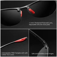 KDEAM-gafas de sol ovaladas sin montura para hombre, lentes polarizadas TR90, Material TAC, cubierta de pie de goma suave - Imagen 5