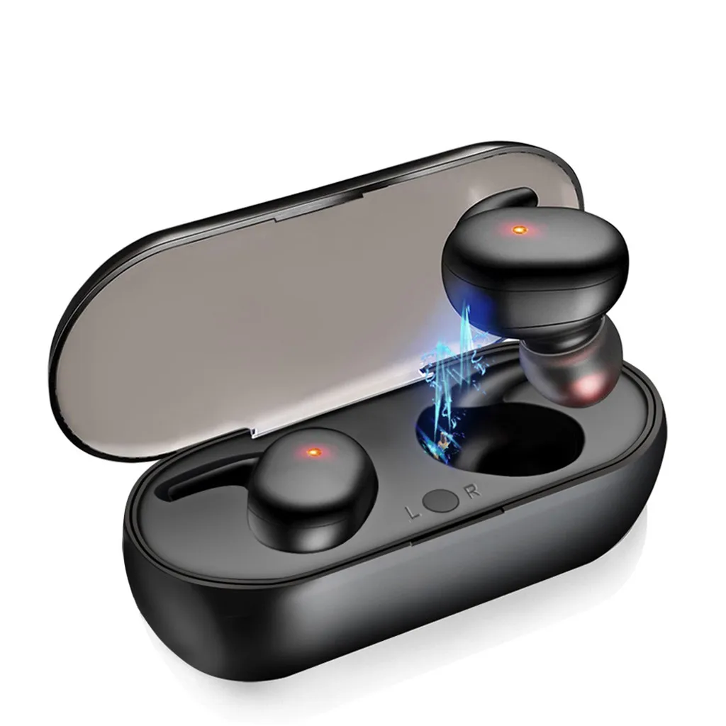Ouhaobin Bluetooth 5,0 TWS True Беспроводные сенсорные мини наушники, гарнитура, водонепроницаемые спортивные наушники для телефона - Цвет: Black