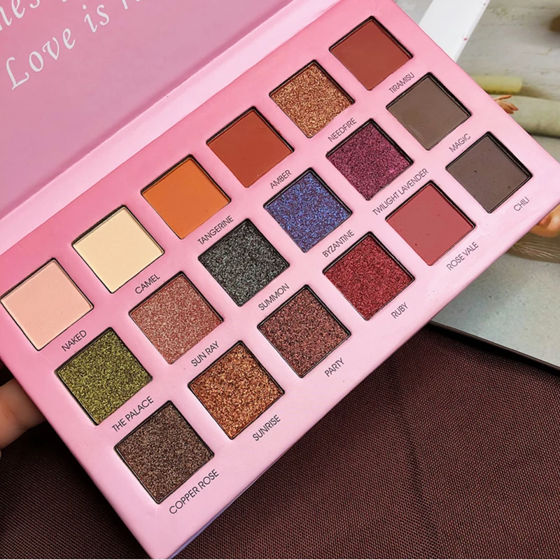 

HUDAMOJI 18 Color Lasting Glitter Eyeshadow Pallete Matte Nude Eyeshadow Shimmer Shiny Soft Powder The Shadows Cosmetics TSLM1