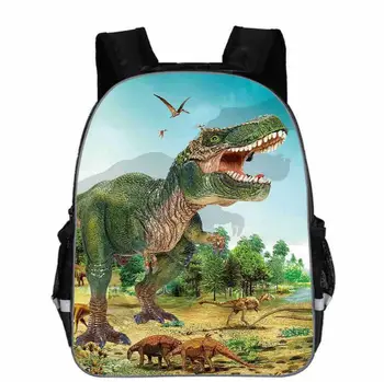 

Dinosaur World Backpack Animal Anime Jurassic Dragon Casual School Bags Toddlers Boys Girls Teenager Mochila Gift Bolsa