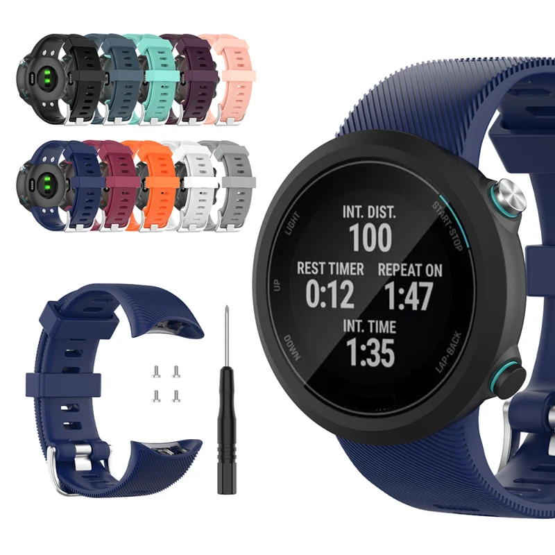 Силиконовый ремешок для часов с металлической застежкой умных Garmin Swim 2 |