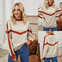 

2022 New Student Style Small Fresh Sweater Pullover Loose Women's Fashion Autumn Korean Color Matching Outer Jacket