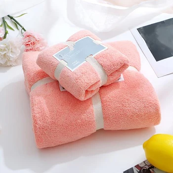 

Super Soft Absorbent Towels Microfiber Coral Velvet Large Towels Household Towels Bath Towels Two-Piece Bathroom Supplies