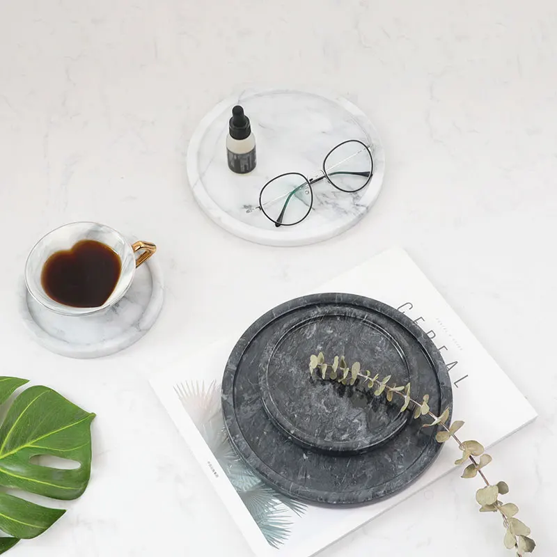 Natural Marble Tray Decorative Tray Small Round Dessert Tray Storage Tray Coaster Decoration Display Tray Bowls Plates Aliexpress