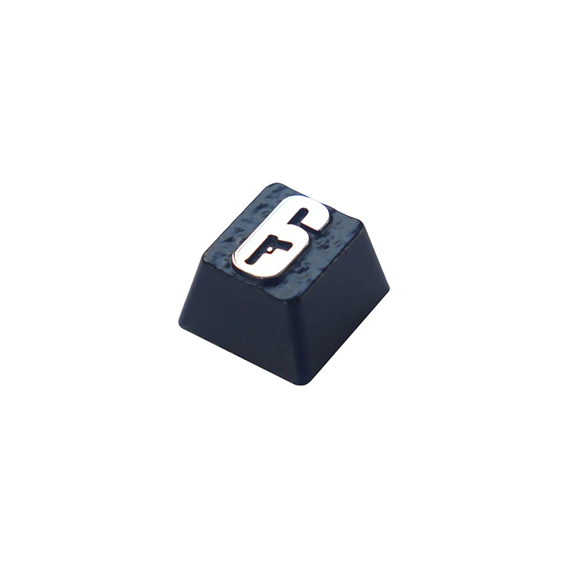 Черный Siancs 1 шт. DIY Радуга шесть осада Keycap цинк алюминий сплав для механической клавиатуры стереоскопический рельеф игра Keycap R4 высота - Цвет: Черный
