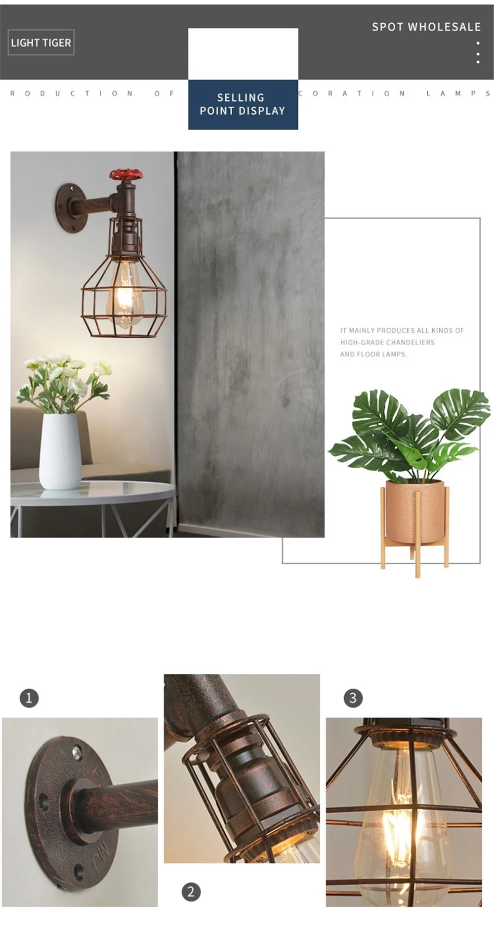 Industrial Water Pipe Light Vintage LED Wall Lamp Loft Edison Sconce Wall Lights Rust Iron Home Decor Lighting Retro Luminaire (10)