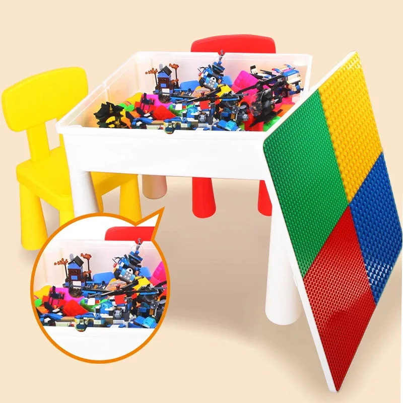

Children B008 ji mu zhuo Multi-functional Toy Desk Compatible Size Granule Educational Assembling Kindergarten Tables And Chairs
