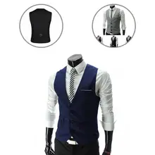 

Fashion Casual Waistcoat V-Neck Lightweight Solid Color Men Formal Business Vest Suit Waistcoat Business Vest