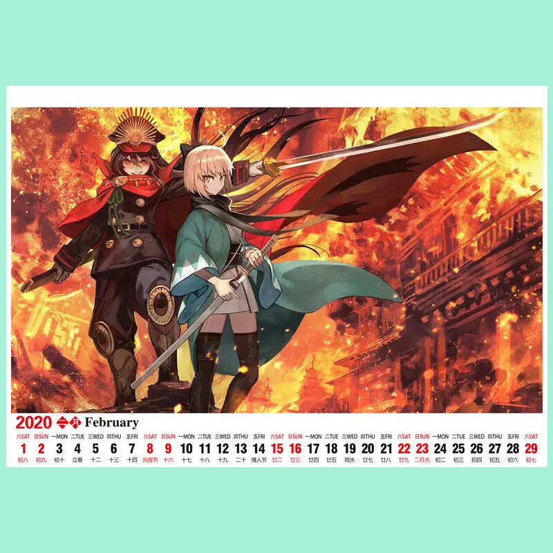 Аниме календарь Fate Grand Order Astolfo Scathach Mordred Настольный 13 страниц подарок на год