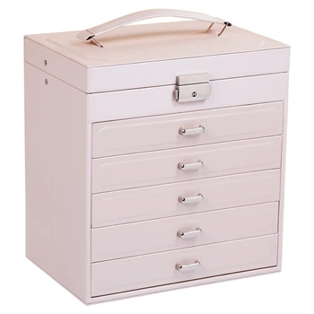 

Large Jewelry Box Watch Case Beads Earrings Rings Jewelry Storage Case Leather Trinket Organizer