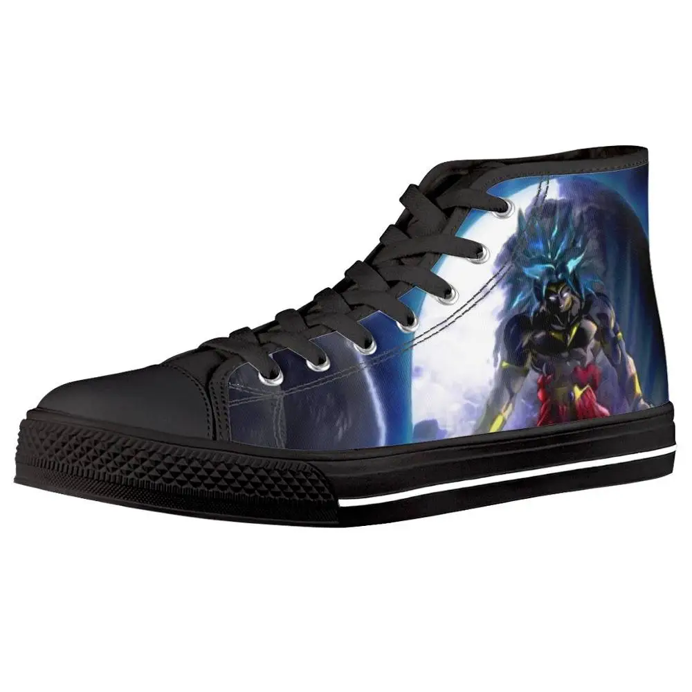 

New Cartoon Anime Cool Dragon Ball Super High Top Canvas Shoes Saiyan God Goku Vegeta Vulcanize Sneakers 3D Print shoes