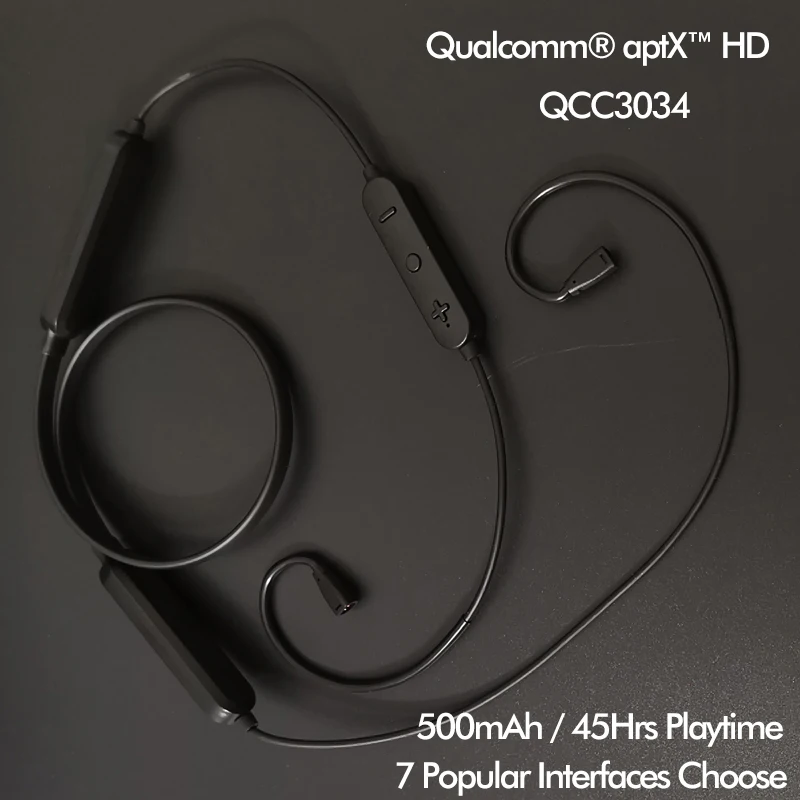 Bluetooth кабель для наушников APTX HD V5.0 чип QCC3034 PK CSR8675 MMCX 2 контакта 0 78 мм интерфейс IE8 IM