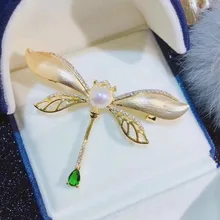 DIY аксессуары крепления Стрекоза Элегантная Брошь свитер цепь двойного назначения-жемчужный корсаж стиль Мода корейский стиль вода