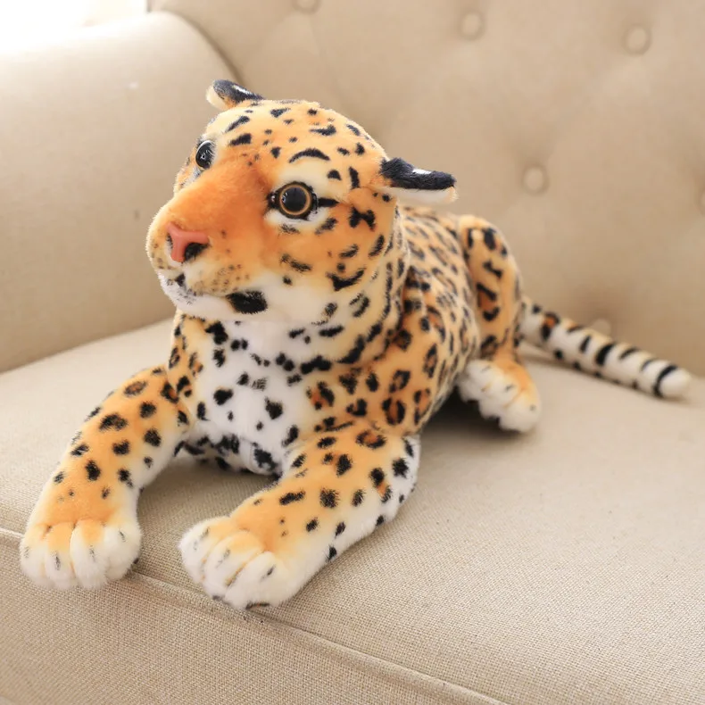 leopard 45 см реалистичные пятнистая собака с леопардовым принтом Сибирский тигр мягкие модель плюшевого животного игрушки куклы - Цвет: leopard