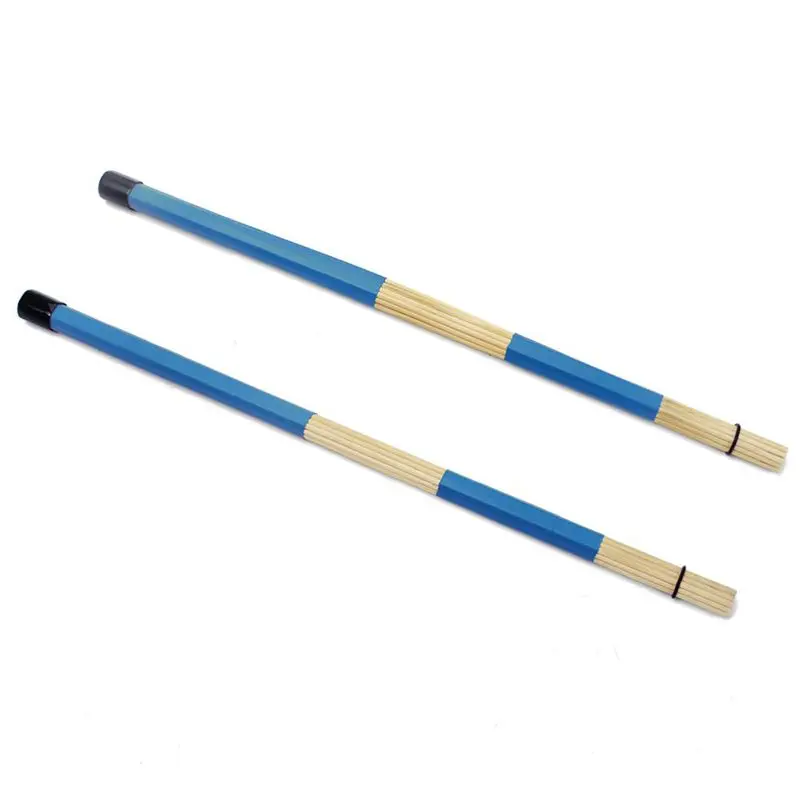 2 шт. барабанные щетки палочки бамбуковые стержни ударный инструмент аксессуар синий 15,94 дюйма