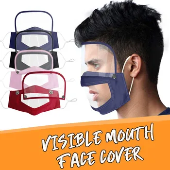 

Visible Face Mask With Gasket And Detachable Eye Shield For Aldult Reusable Lip Reading Face Cover Adjustable Mouth Muffle