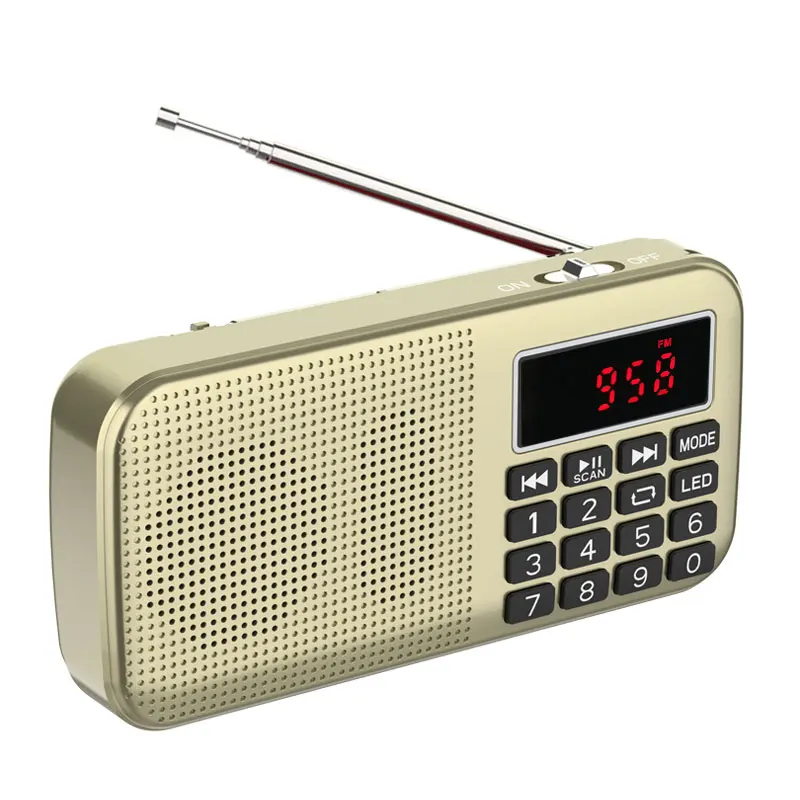 L-588 Портативный радиоприемник FM MP3 музыкальный плеер Поддержка двух tf-карт и USB диск светодиодный фонарик мини-радио