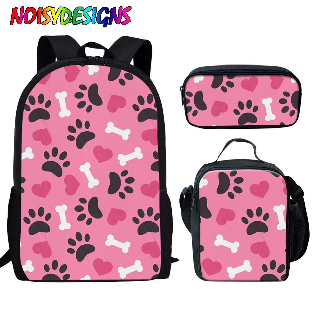 

NOISYDESIGNS Kawaii Animal Paw Design Girls Pink School Shoulder Stachel Children Primary Schoolbag Backpack Mochila Escolar