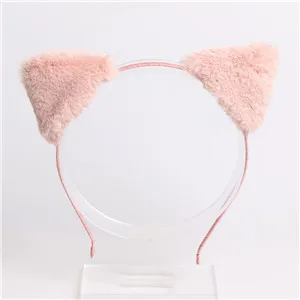 Pink Triangle Модные плюшевые детские повязки для волос с котом, бб, повязки для девочек, детские головные уборы, вечерние аксессуары для волос - Цвет: Pink Triangle