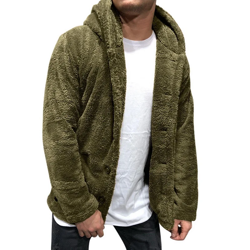 green CYSINCOS роскошный мужской свитер, теплый свитер с капюшоном, пальто, куртка, Осень-зима, повседневный свободный двусторонний плюшевый Топ, chaqueta hombre - Цвет: green