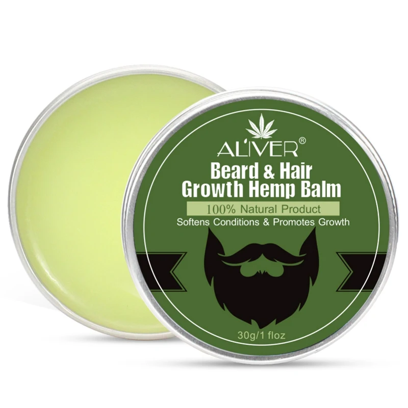 30g Hemp Beard Growth Hair Balm Wax Conditioner Beard Balm for Beard Moustache Wax for Beard Styling