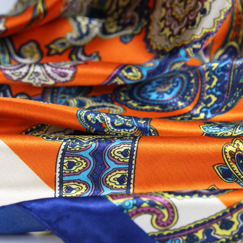 Атласный, Шелковый платок роскошный бренд мода foulard Soie красный большой квадратный женский платок 90*90 см платок большой бандана