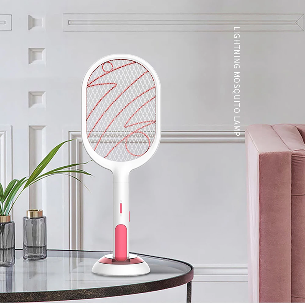 Hot Sale 3000V Electric Insect Racket Swatter Zapper USB 1200mAh Rechargeable Mosquito Swatter Kill Fly Bug Zapper Killer Trap