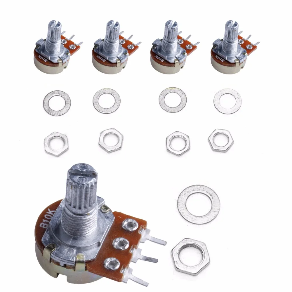 5Pcs B10K ohm Linear Taper Rotary Potentiometer Panel Pot 15mm Hot | Обустройство дома