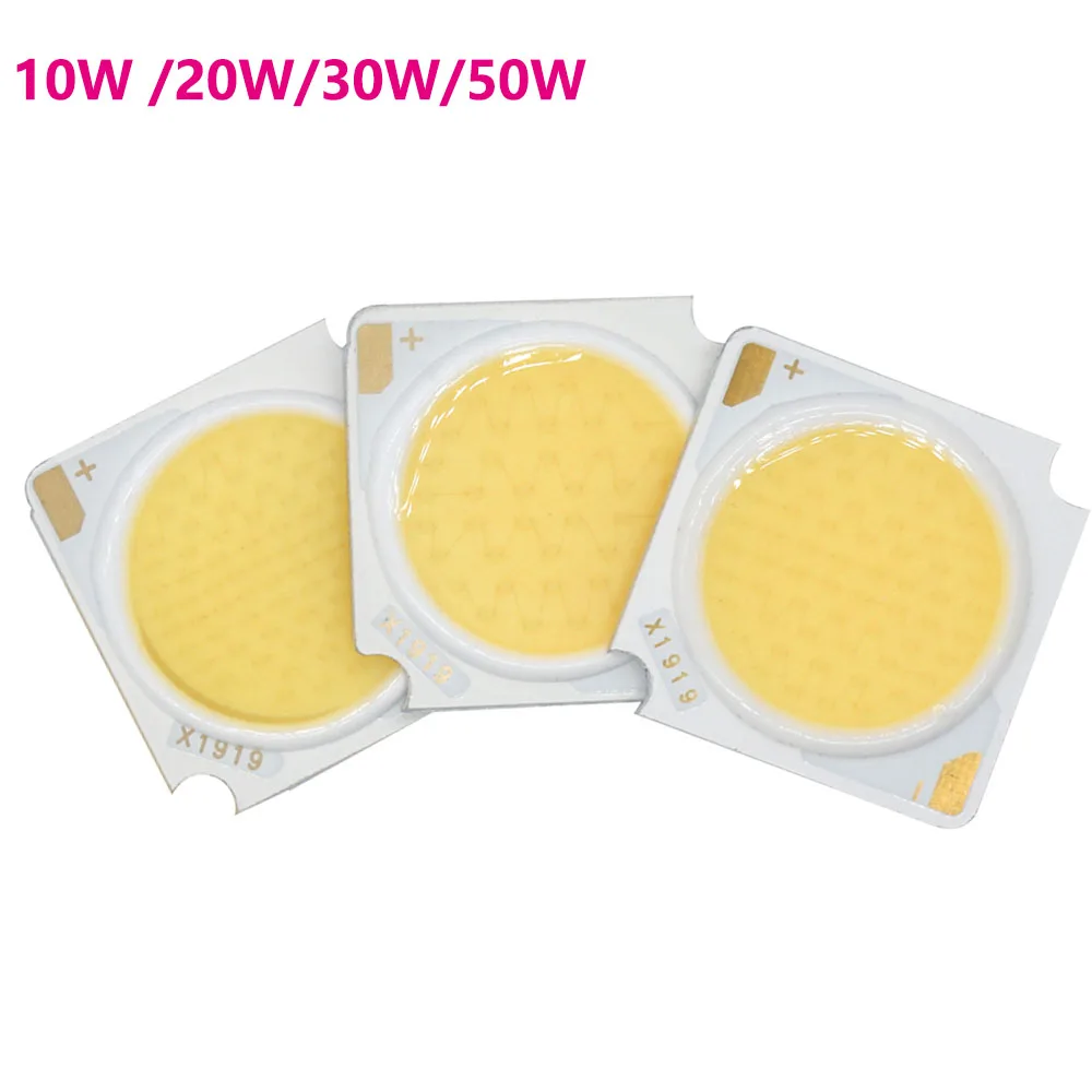 10Pcs Cob Led 50W 40W 30W 20W 10W Chip Lamp 1919Mm Led Chip Bridgelux Super Powerfor Spotlight Proiettore Garden Square Integrat