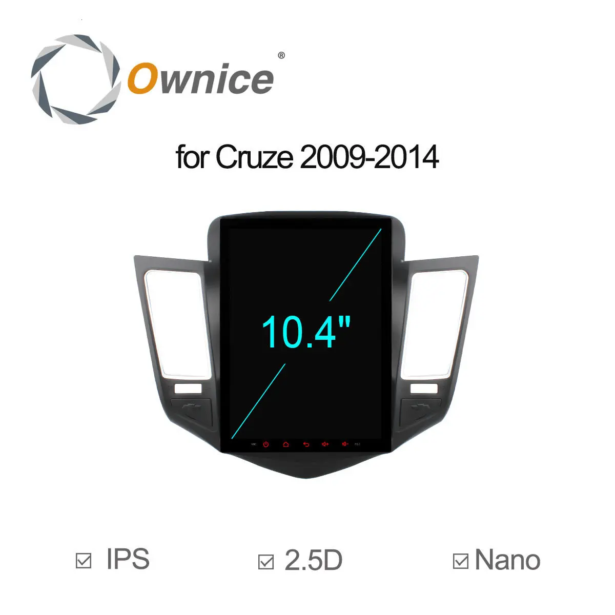 Ownice 10," Автомобильная магнитола на андроид DVD плеер с gps-навигатором для Chevrolet Cruze 2009- авто головное устройство Радио стерео автомобиль играть 2.5d - Цвет: 10.4 Inch for Cruze