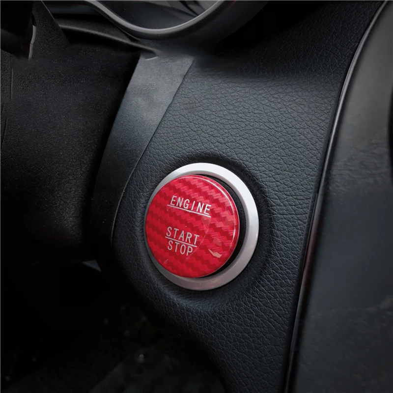 Наклейка на кнопку зажигания из углеродного волокна для автомобилей Mercedes Benz C-class